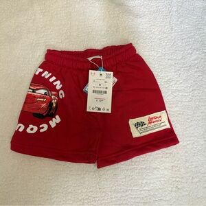 Zara Red Kids Shorts with Car Design